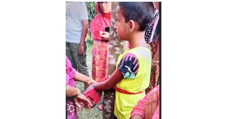 আম পাড়ার অভিযোগে শিশুকে গাছে বেঁধে নির্যাতন