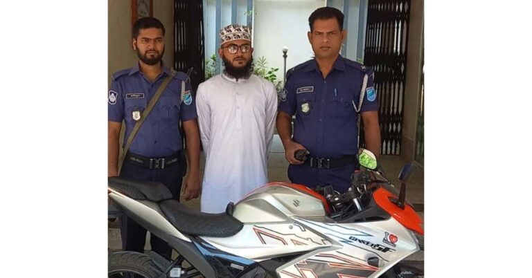 পাংশায় চোরাই মোটরসাইকেল উদ্ধার, মাদ্রাসা শিক্ষক আটক